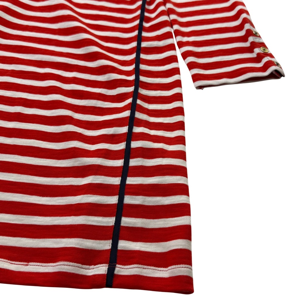 J.Crew Striped Knit T-Shirt Dress Small Red White Blue - Picture 6 of 9